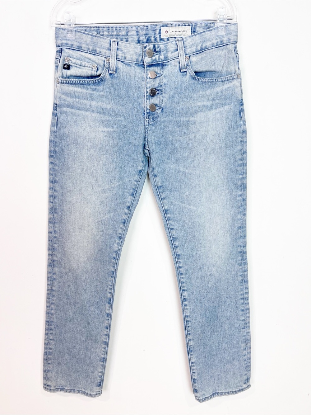 AG ADRIANO GOLDSCHMIED ANTHROPOLOGIE BUTTON FLY STRAIGHT JEANS SZ 27R